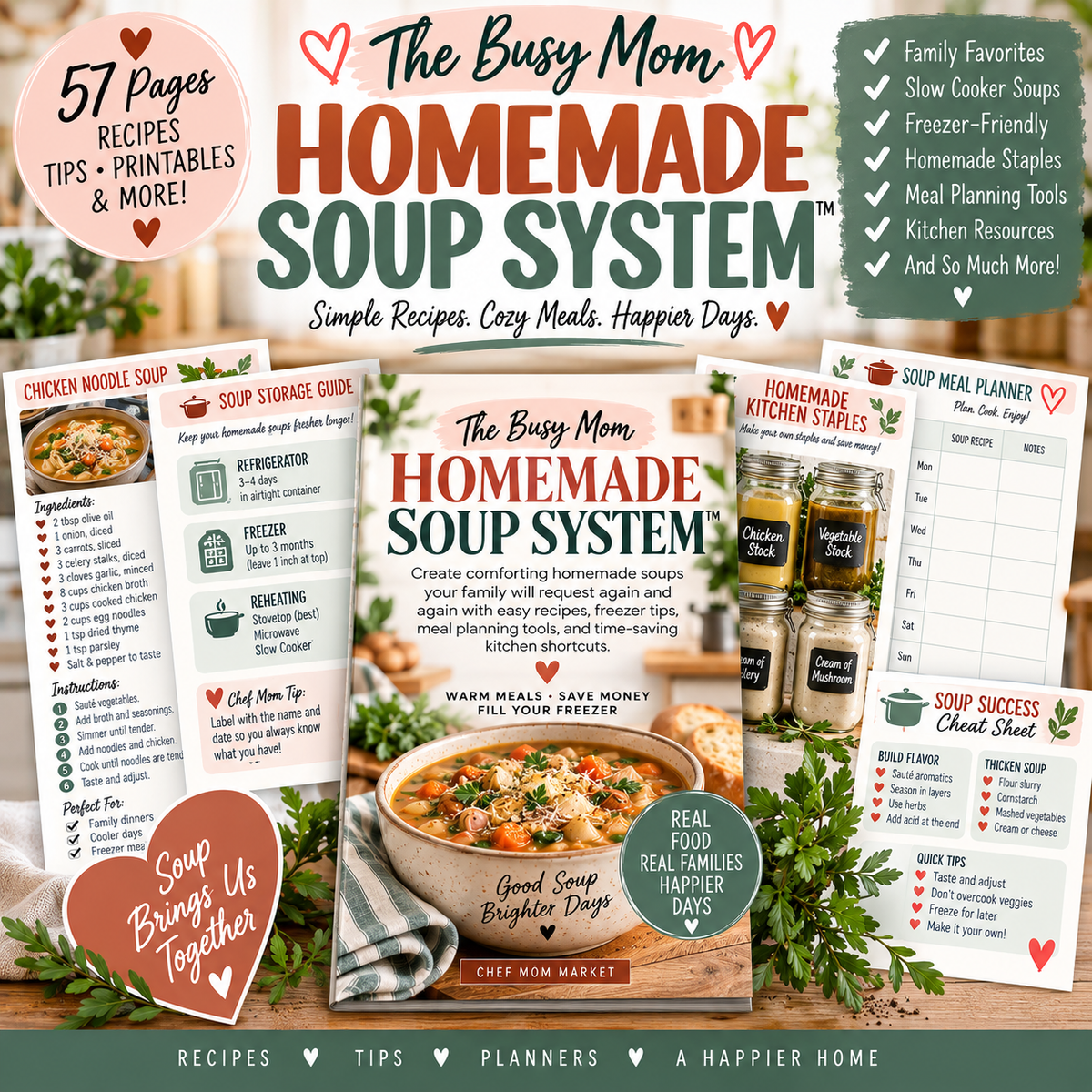 The Busy Mom Homemade Soup System | Cozy Soup Recipes, Homemade Staples & Meal Planning Guide